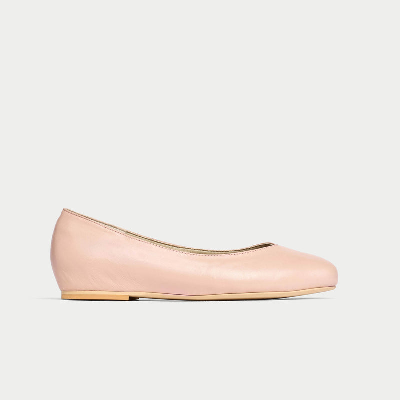 Charlotte - Pale Pink Leather Ballerinas
