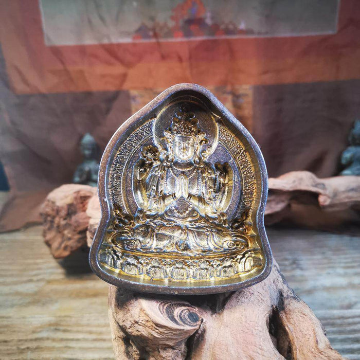 Chenrezig,Four Armed Padmapani Tsa Tsa Mold - Tibetan tsa tsa mold, view 5