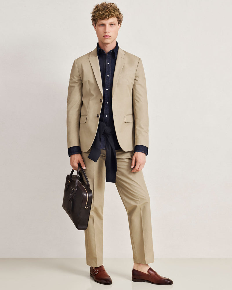 Chino Trousers in Light Beige Cotton