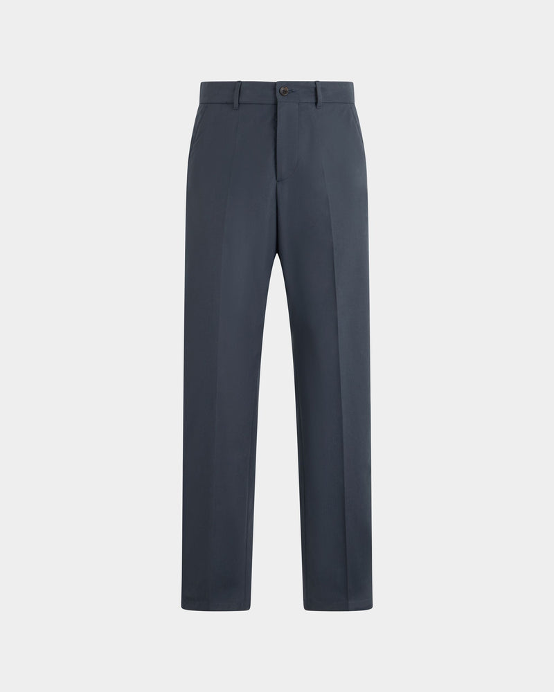 Chino Trousers in Navy Blue Cotton