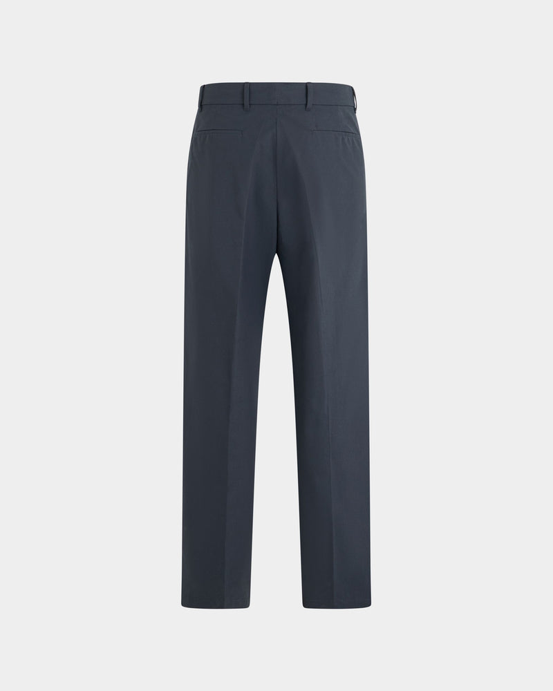 Chino Trousers in Navy Blue Cotton