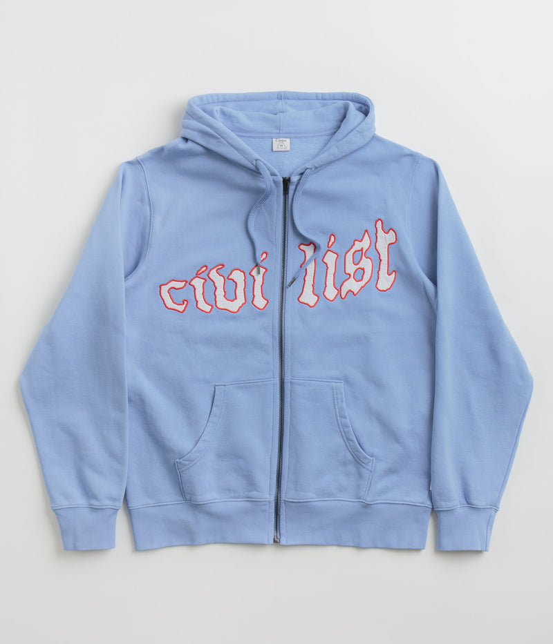 Civilist Exotique Zip Hoodie in Medium Blue