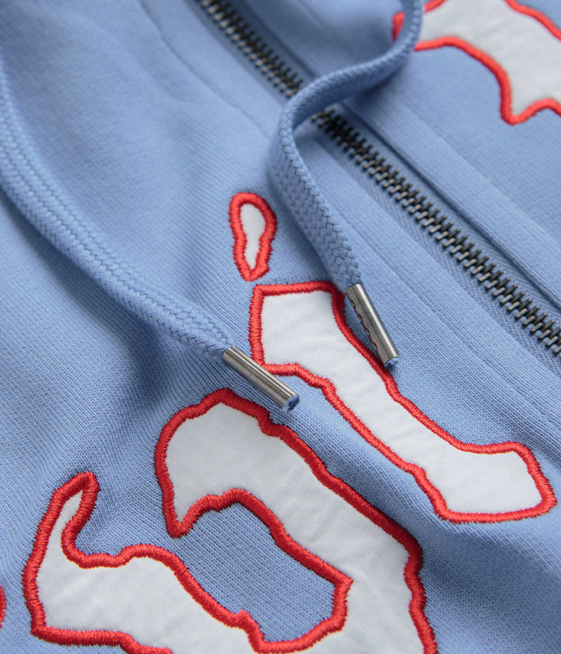 Civilist Exotique Zip Hoodie in Medium Blue