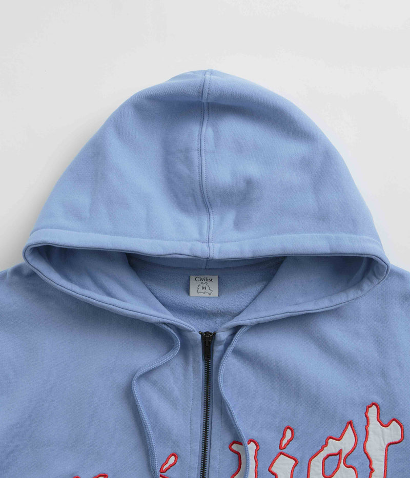 Civilist Exotique Zip Hoodie in Medium Blue