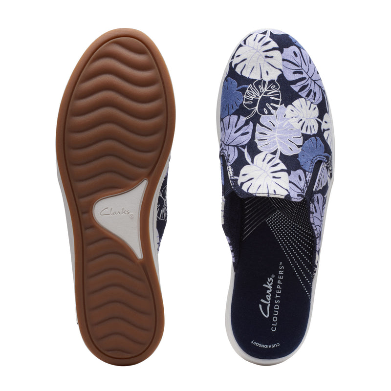 Clarks Breeze Shore Slide (Women) - Lavender Combi Dress-Casual - Slip On - The Heel Shoe Fitters