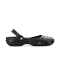 Black women’s ballet clog with perforated upper and adjustable heel strap