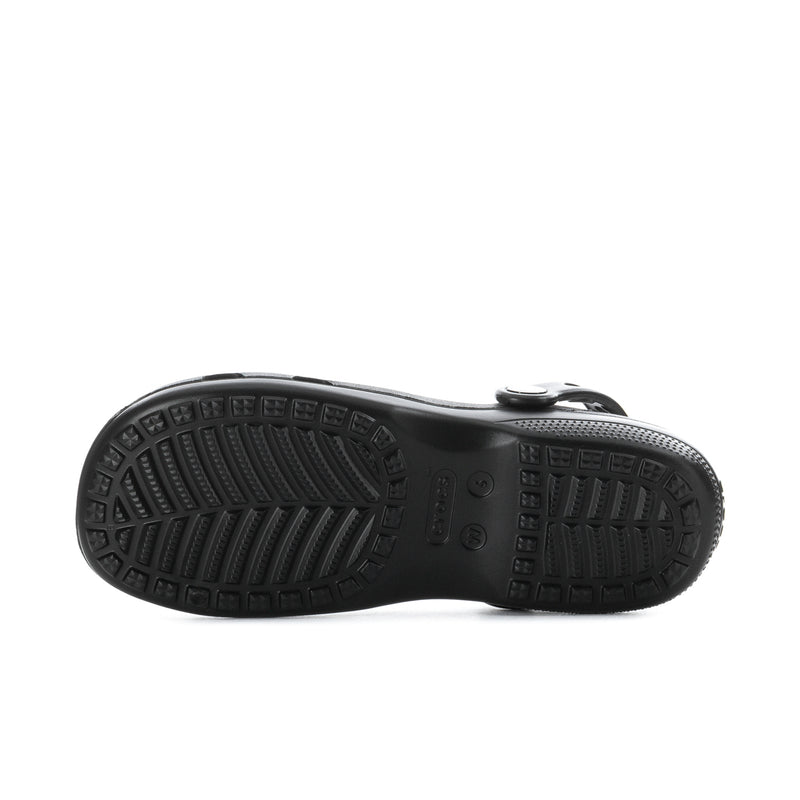 Black women’s ballet clog outsole with textured non-slip tread pattern