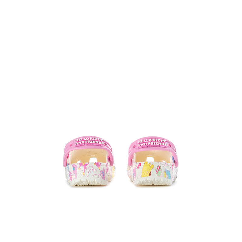 Toddler clogs with Hello Kitty and Friends heel graphic and pink strap
