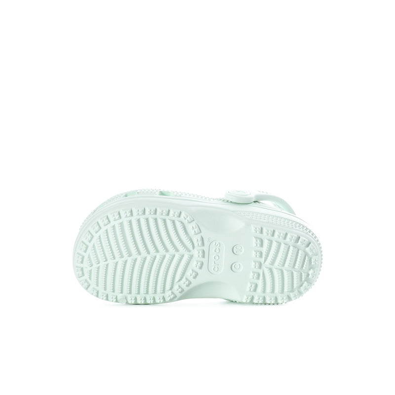 Toddler light mint clog outsole with molded tread pattern