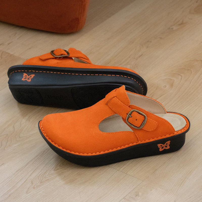 Classic Orange You Glad Suede Shoe | Alegria Shoes