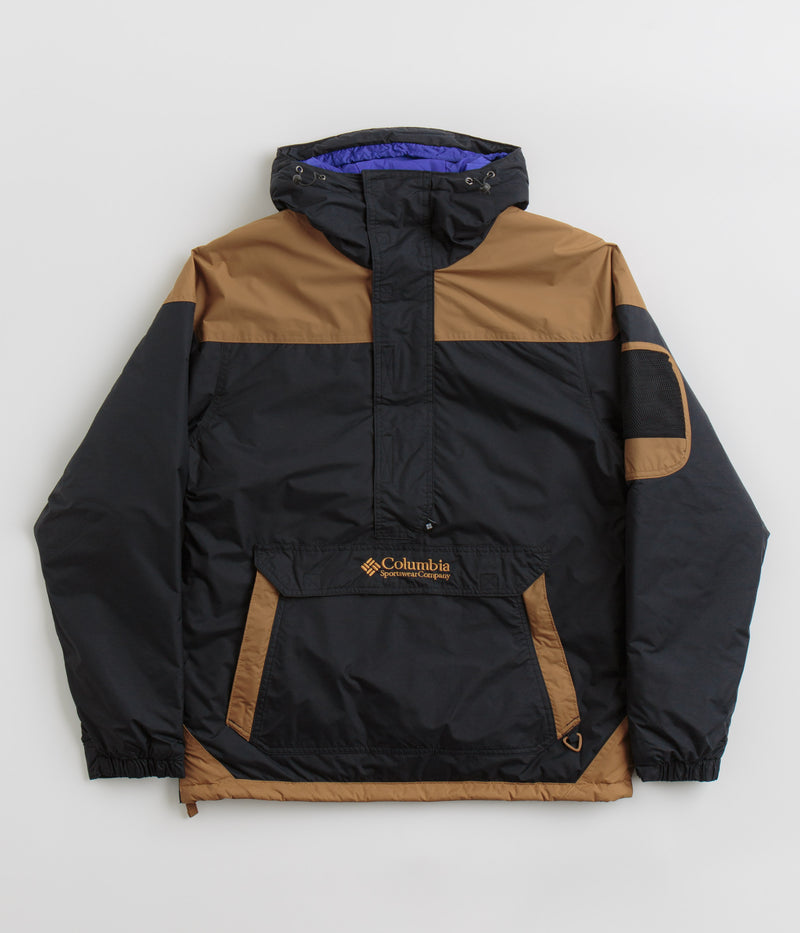 Columbia Challenger II Insulated Pullover Jacket in Black and Camel Brown