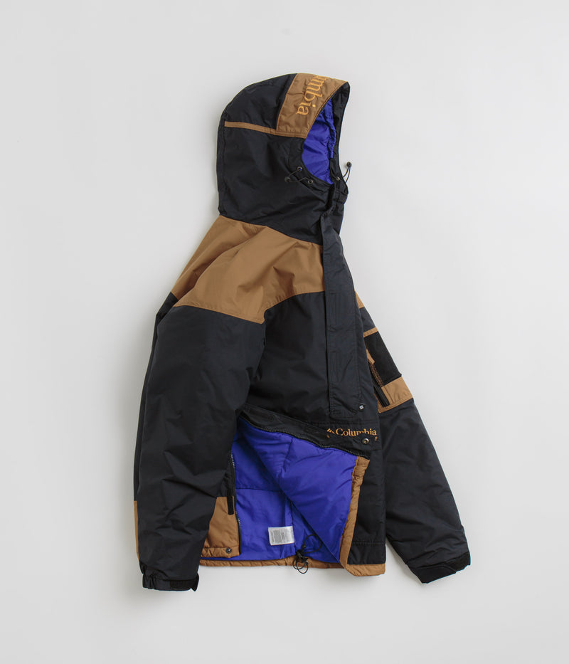 Columbia Challenger II Insulated Pullover Jacket in Black and Camel Brown