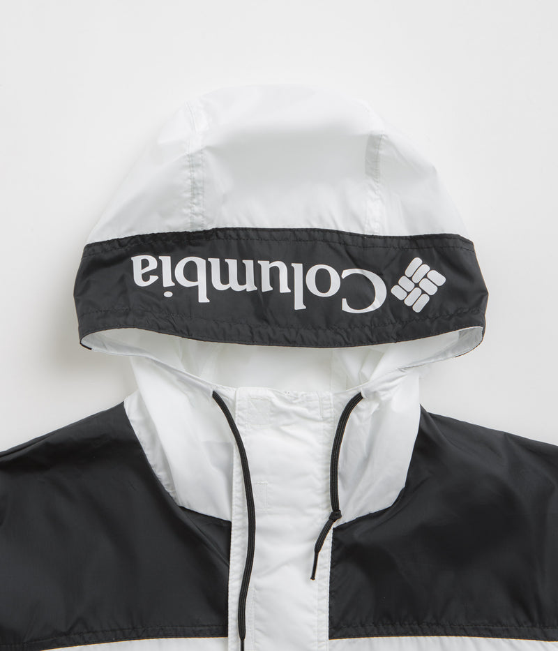 Columbia Challenger II Windbreaker Jacket in White and Black / White