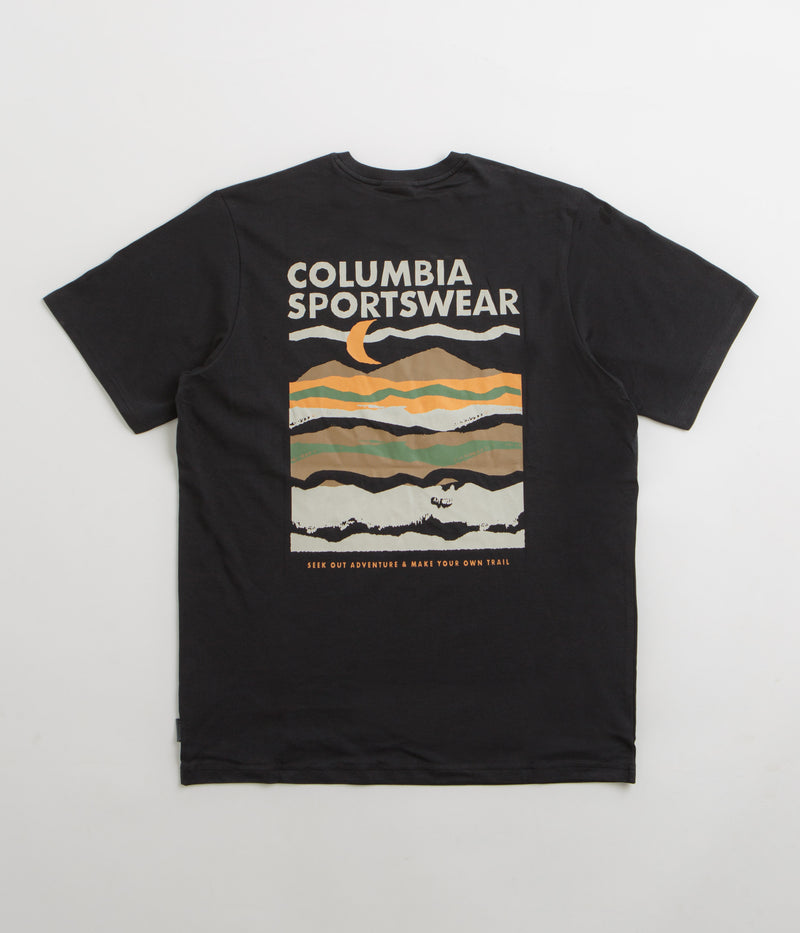 Columbia Explorers Canyon Back T-Shirt in Black and Torn Moonscape