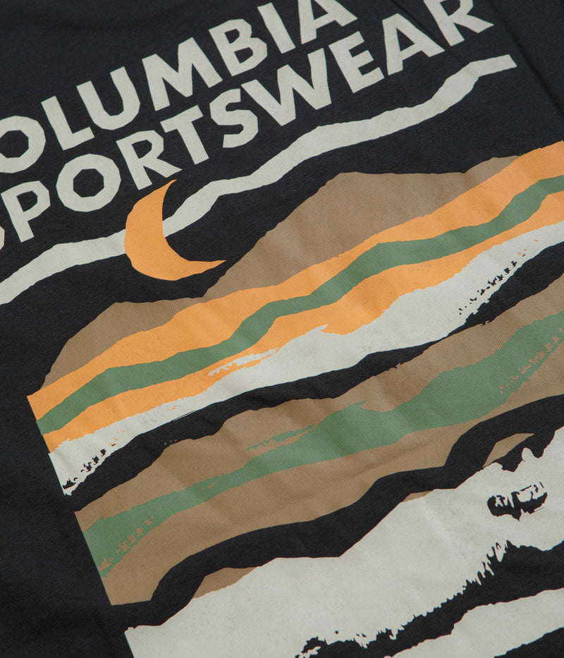 Columbia Explorers Canyon Back T-Shirt in Black and Torn Moonscape