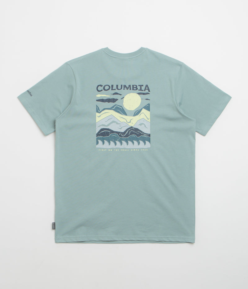 Columbia Explorers Canyon Back T-Shirt in Crushed Blue and Peaks and Waves