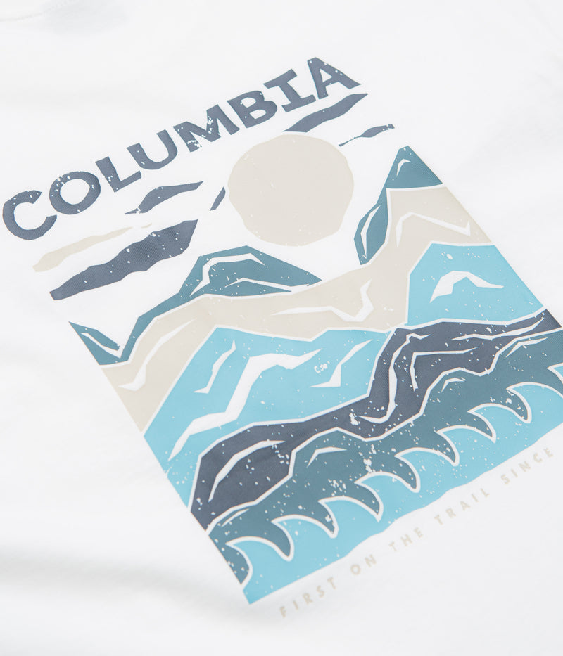Columbia Explorers Canyon Back T-Shirt in White and Peaks and Waves