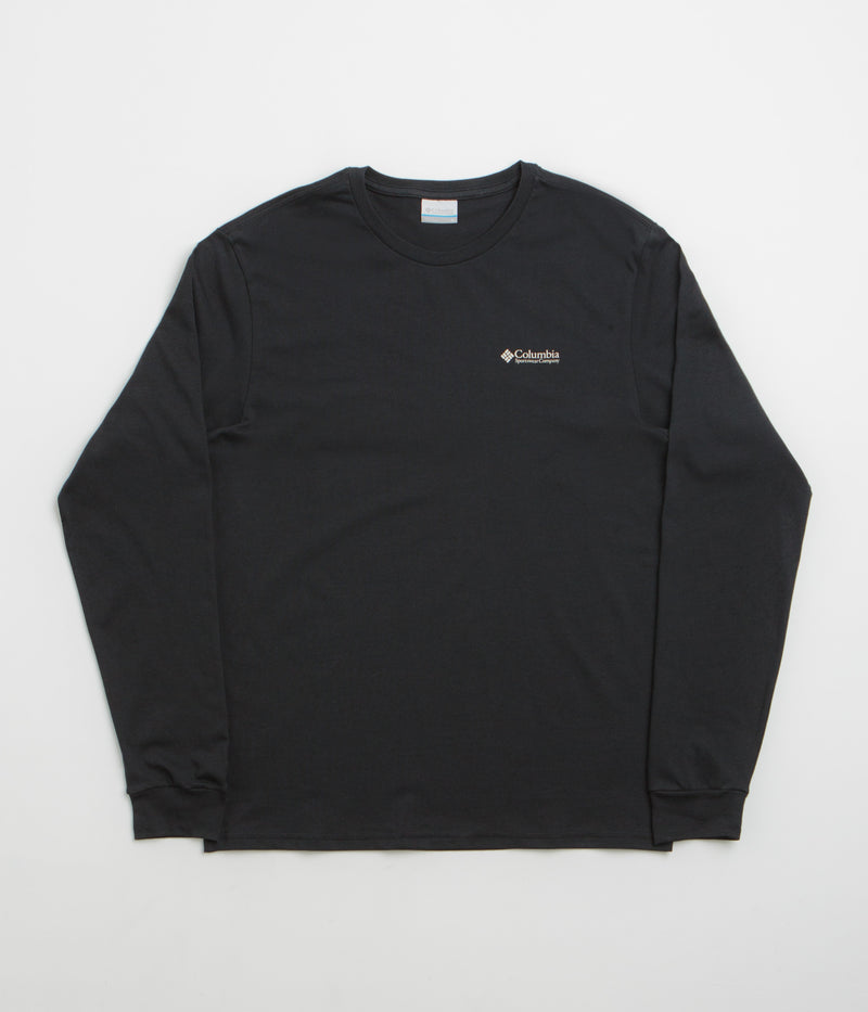 Columbia Explorers Canyon Long Sleeve T-Shirt in Black and Branded Blanket