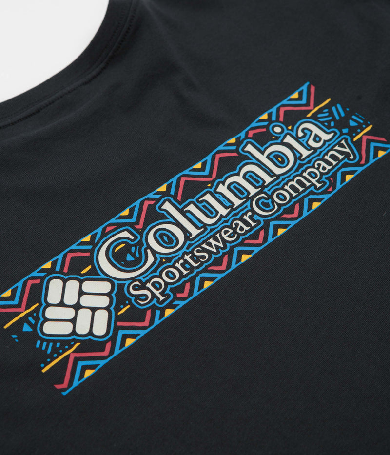 Columbia Explorers Canyon Long Sleeve T-Shirt in Black and Branded Blanket