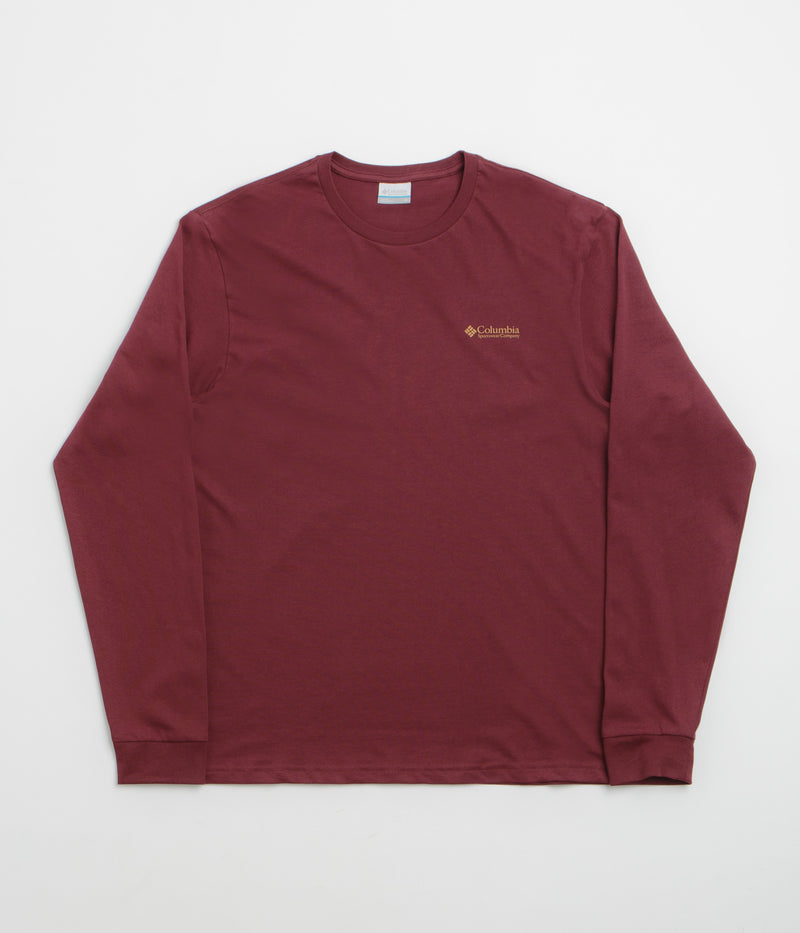 Columbia Explorers Canyon Long Sleeve T-Shirt in Rich Wine and Branded Blanket