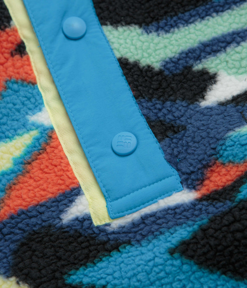 Columbia Helvetia II Printed Half Snap Fleece in Compass Blue and Reflections