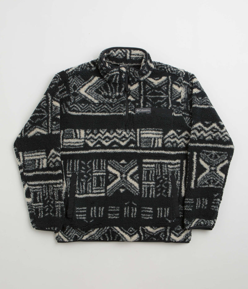 Columbia Rugged Ridge High Pile Half Zip Fleece in Black and Deschutes Days