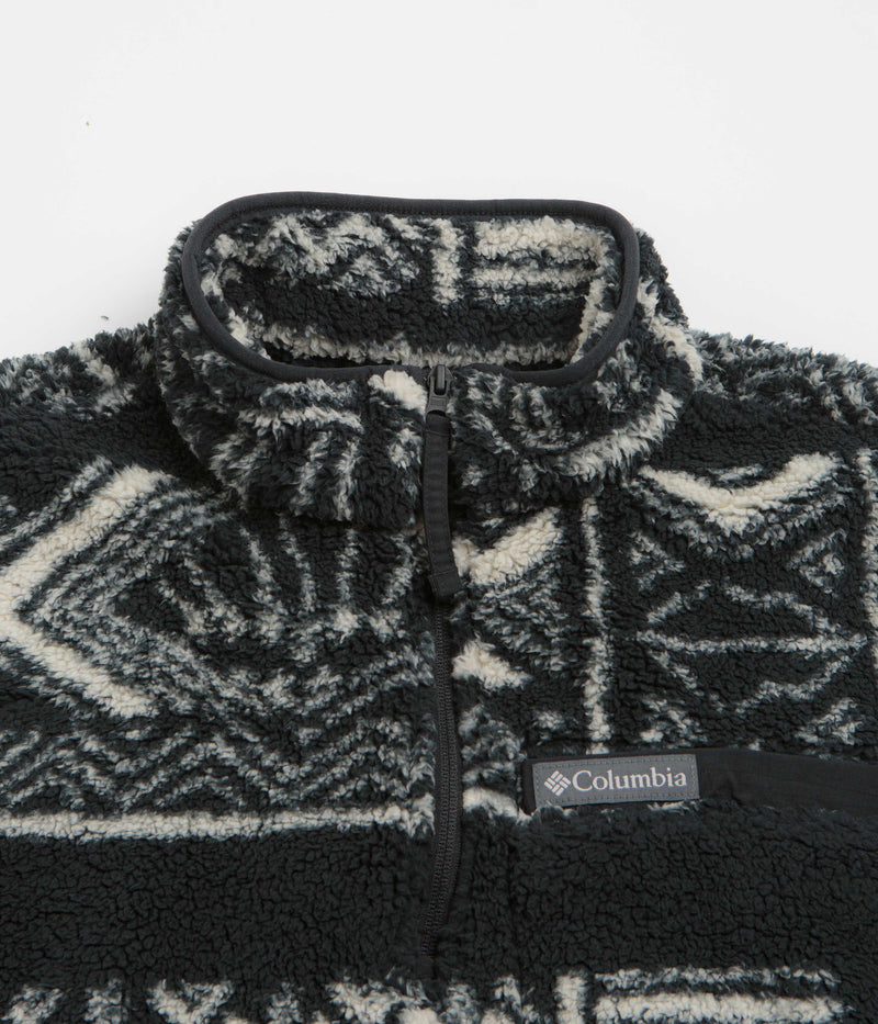 Columbia Rugged Ridge High Pile Half Zip Fleece in Black and Deschutes Days