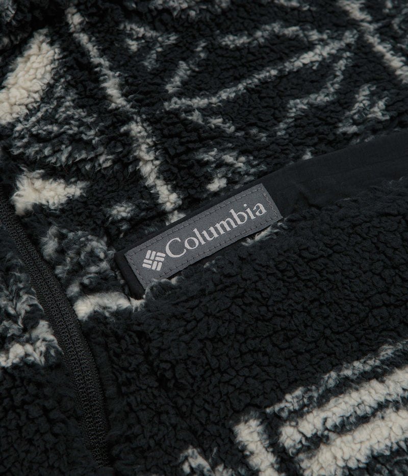 Columbia Rugged Ridge High Pile Half Zip Fleece in Black and Deschutes Days