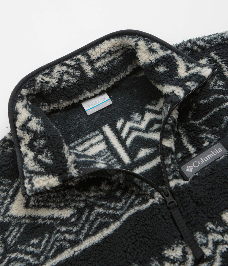 Columbia Rugged Ridge High Pile Half Zip Fleece in Black and Deschutes Days