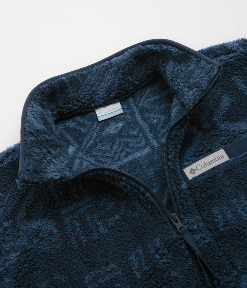 Columbia Rugged Ridge High Pile Half Zip Fleece in Collegiate Navy and Deschutes Days