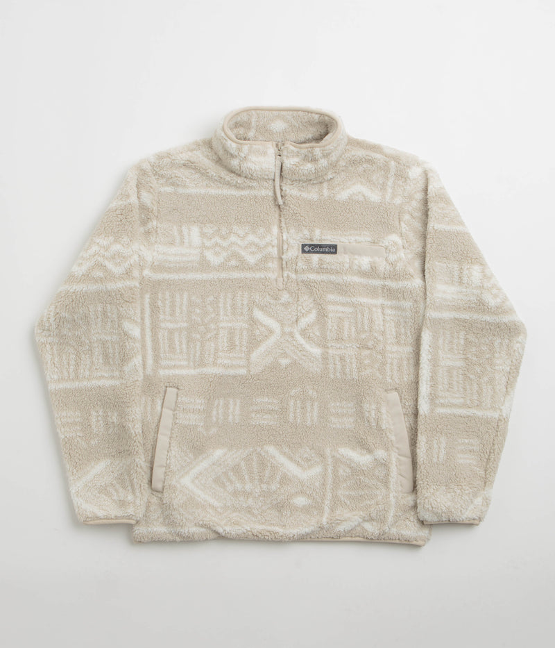 Columbia Rugged Ridge High Pile Half Zip Fleece in Dark Stone and Deschutes Days