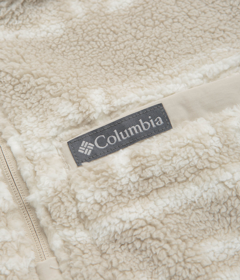 Columbia Rugged Ridge High Pile Half Zip Fleece in Dark Stone and Deschutes Days
