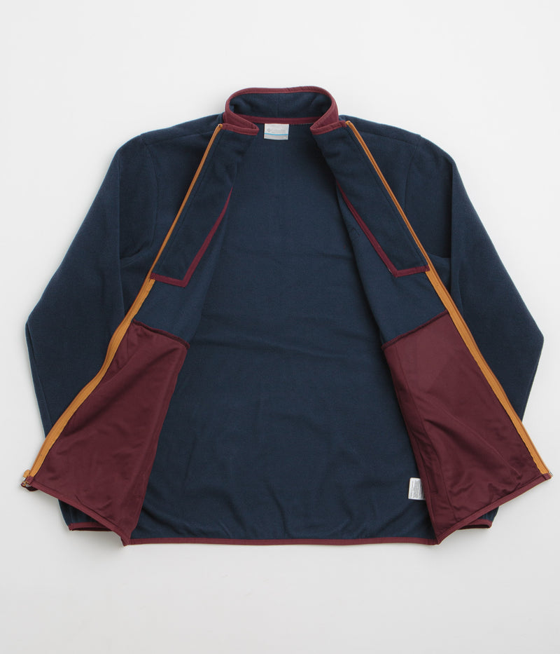 Columbia Sequoia Grove Full Zip Fleece in Rich Wine and Collegiate Navy