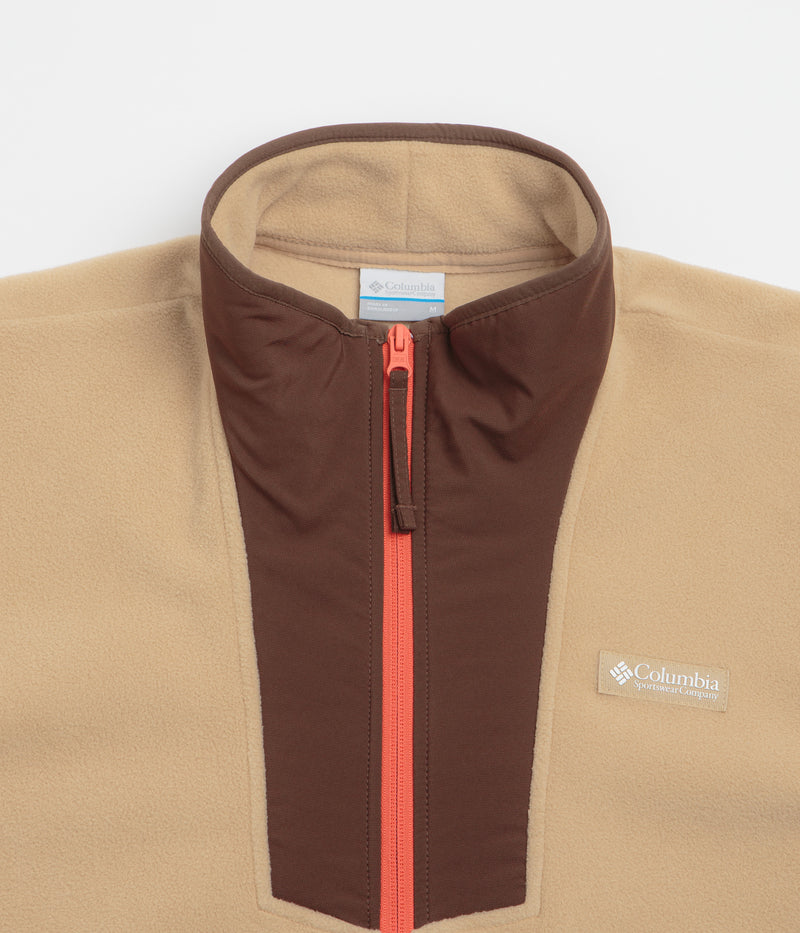 Columbia Sequoia Grove Half Zip Fleece in Canoe and Dark Stone / Tobacco