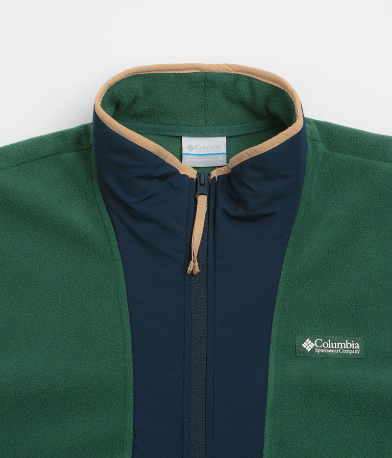 Columbia Sequoia Grove Half Zip Fleece in Rain Forest and Collegiate Navy