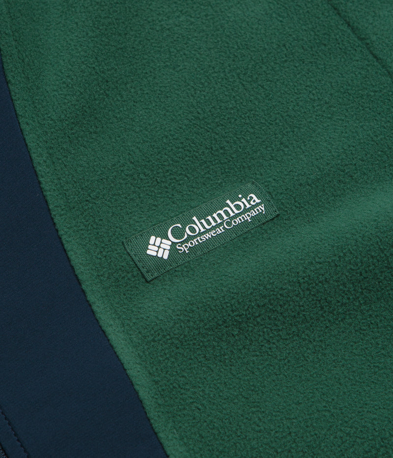 Columbia Sequoia Grove Half Zip Fleece in Rain Forest and Collegiate Navy