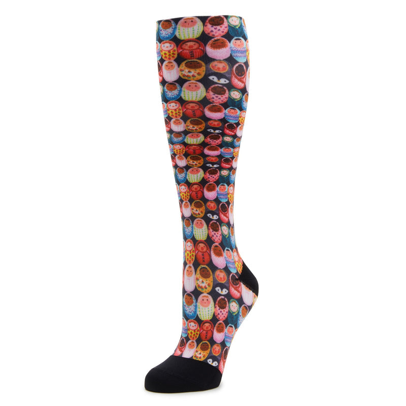 Alegria Compression Vintage Scarf Socks with graduated compression zones. ALG-92601_S1