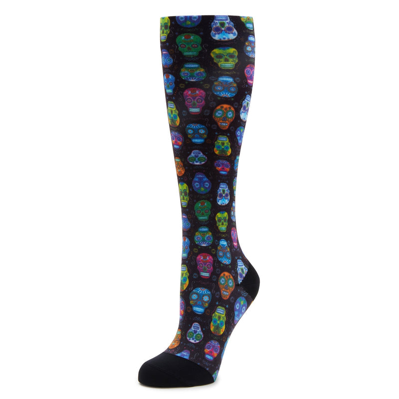 Compression Sugar Skulls Socks | Alegria Shoes