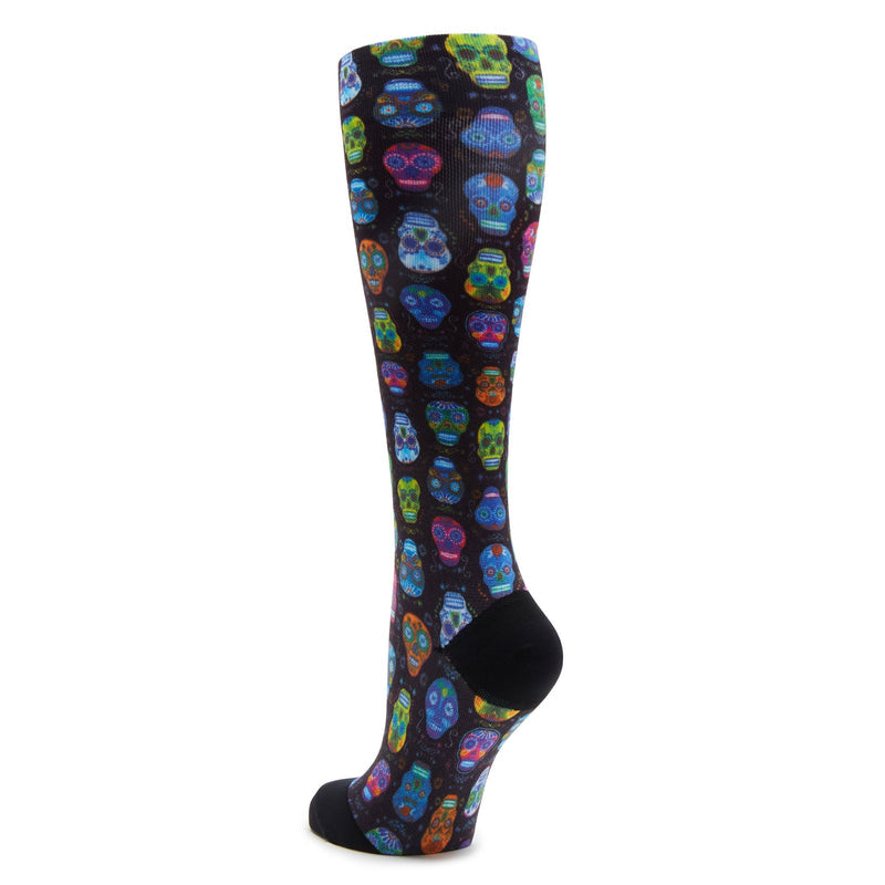Compression Sugar Skulls Socks | Alegria Shoes