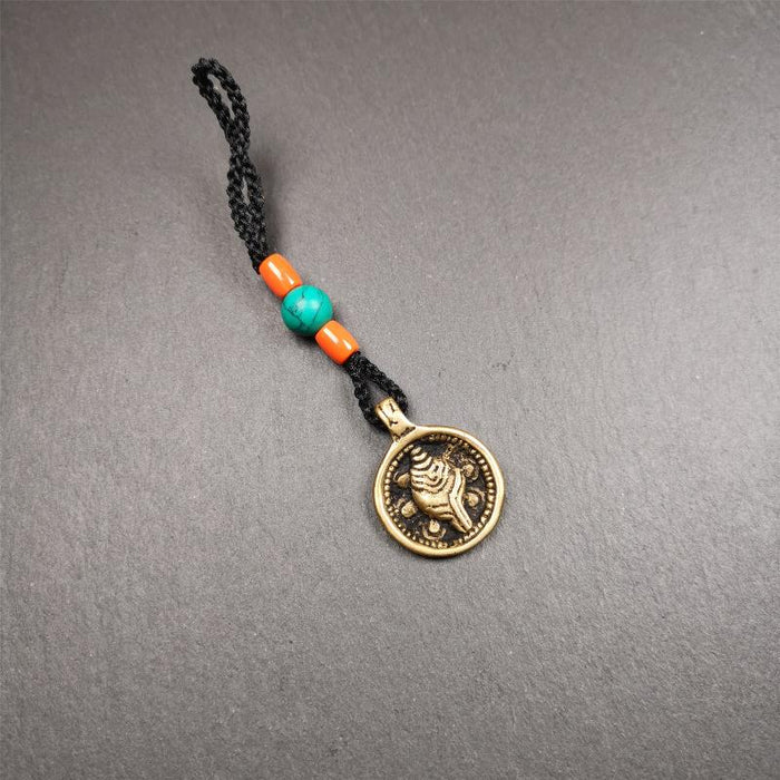 Conch Amulet 0.98" - Tibetan Buddhist amulet, view 4