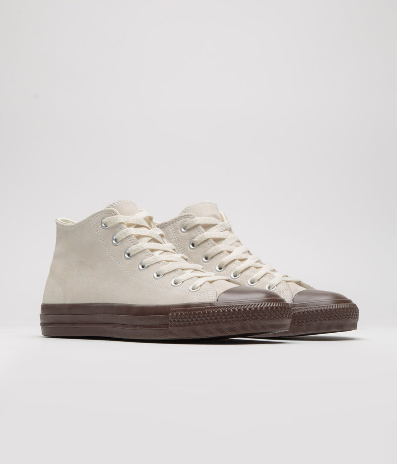 Converse Cons CTAS Pro Mid Shoes in Egret and Brown / Egret