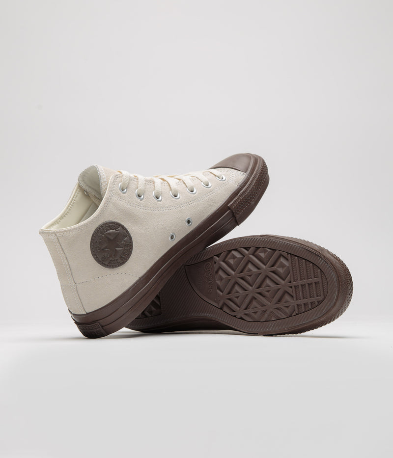 Converse Cons CTAS Pro Mid Shoes in Egret and Brown / Egret