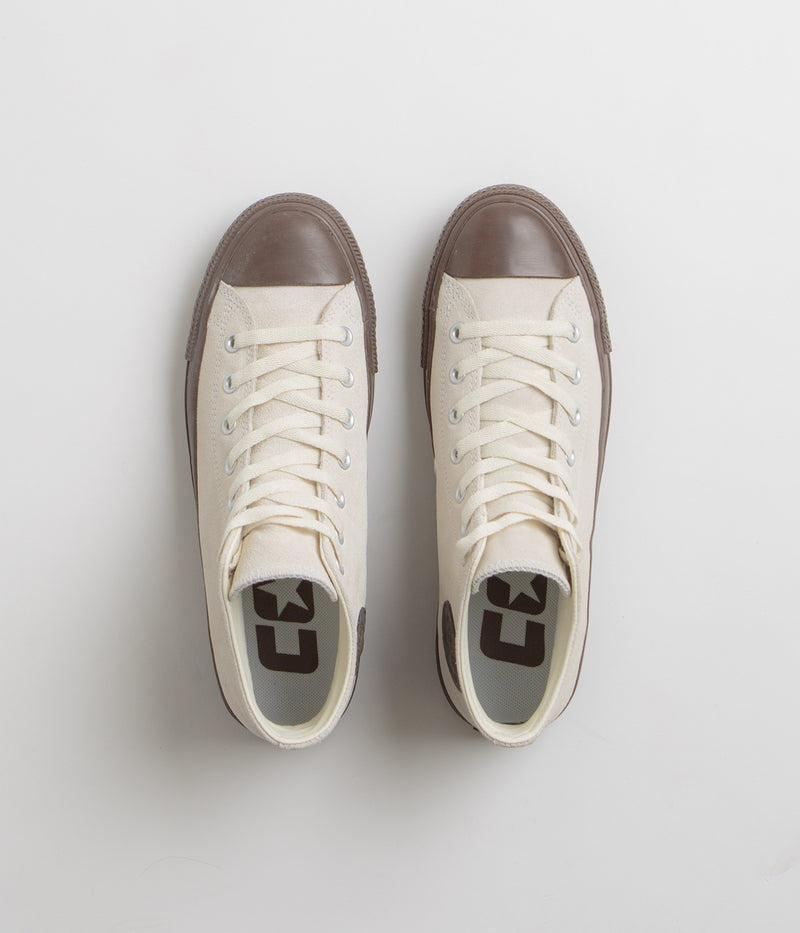Converse Cons CTAS Pro Mid Shoes in Egret and Brown / Egret
