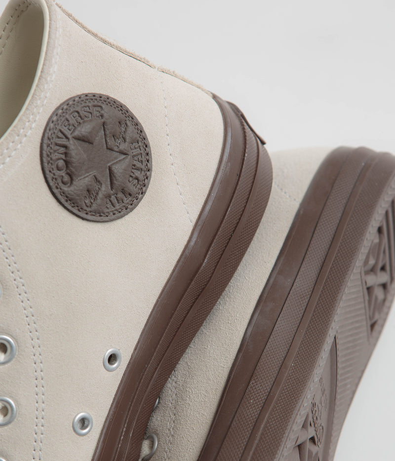 Converse Cons CTAS Pro Mid Shoes in Egret and Brown / Egret