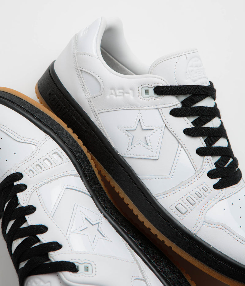 Converse x Sneeze Mag AS-1 Pro Ox Shoes in White and Black / Gum Honey