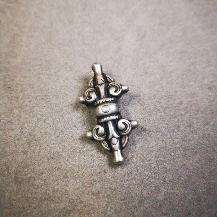 Copper Vajra Amulet 1.4" - Tibetan Buddhist amulet, view 5