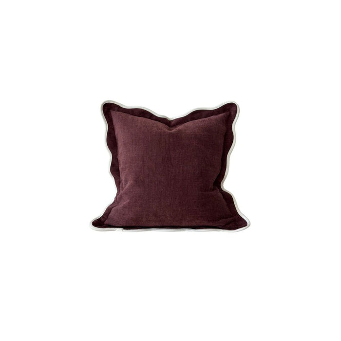 Cora Plum Scalloped Edge Cushion
