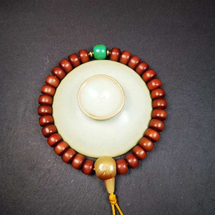 Corypha Linn Seed Bracelet Mala,0.4" - Tibetan Buddhist mala beads, view 4