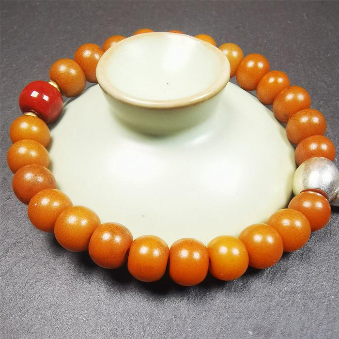 Corypha Linn Seed Bracelet Mala,0.4" - Tibetan Buddhist mala beads, view 5