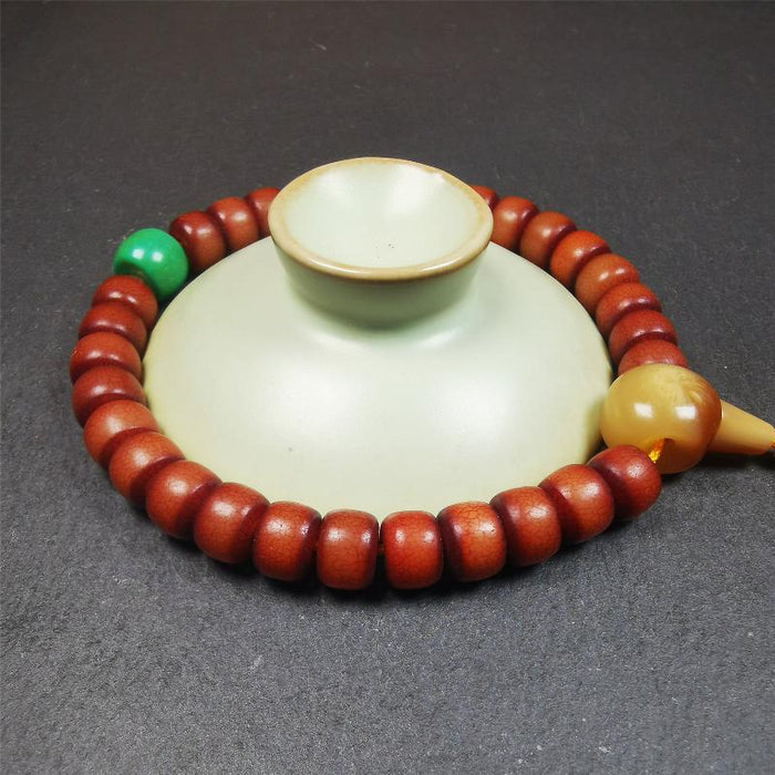 Corypha Linn Seed Bracelet Mala,0.4" - Tibetan Buddhist mala beads, view 5